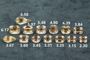 彩虹下的彩虹糖 天然高净度德工精切黄色方柱石