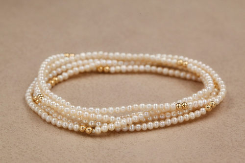 长款高品质淡水白珍珠项链手链