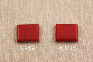 天然红色宝石方形切割戒面 少见