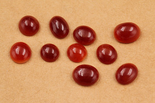 天然豆种少见各种红翡蛋面 红色翡翠