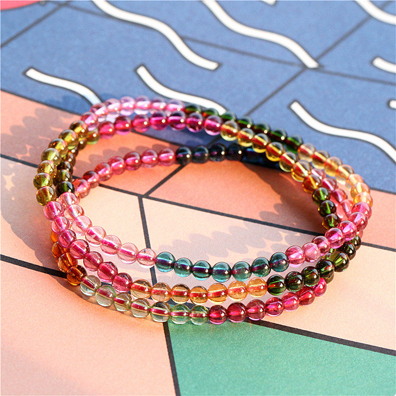 【jewelrypedia】天然碧玺糖果彩虹手链手串佛珠吊坠