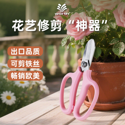 沃施worth 园艺剪刀修枝剪树枝剪剪鲜花花剪花艺剪刀家用修剪工具 - 封面