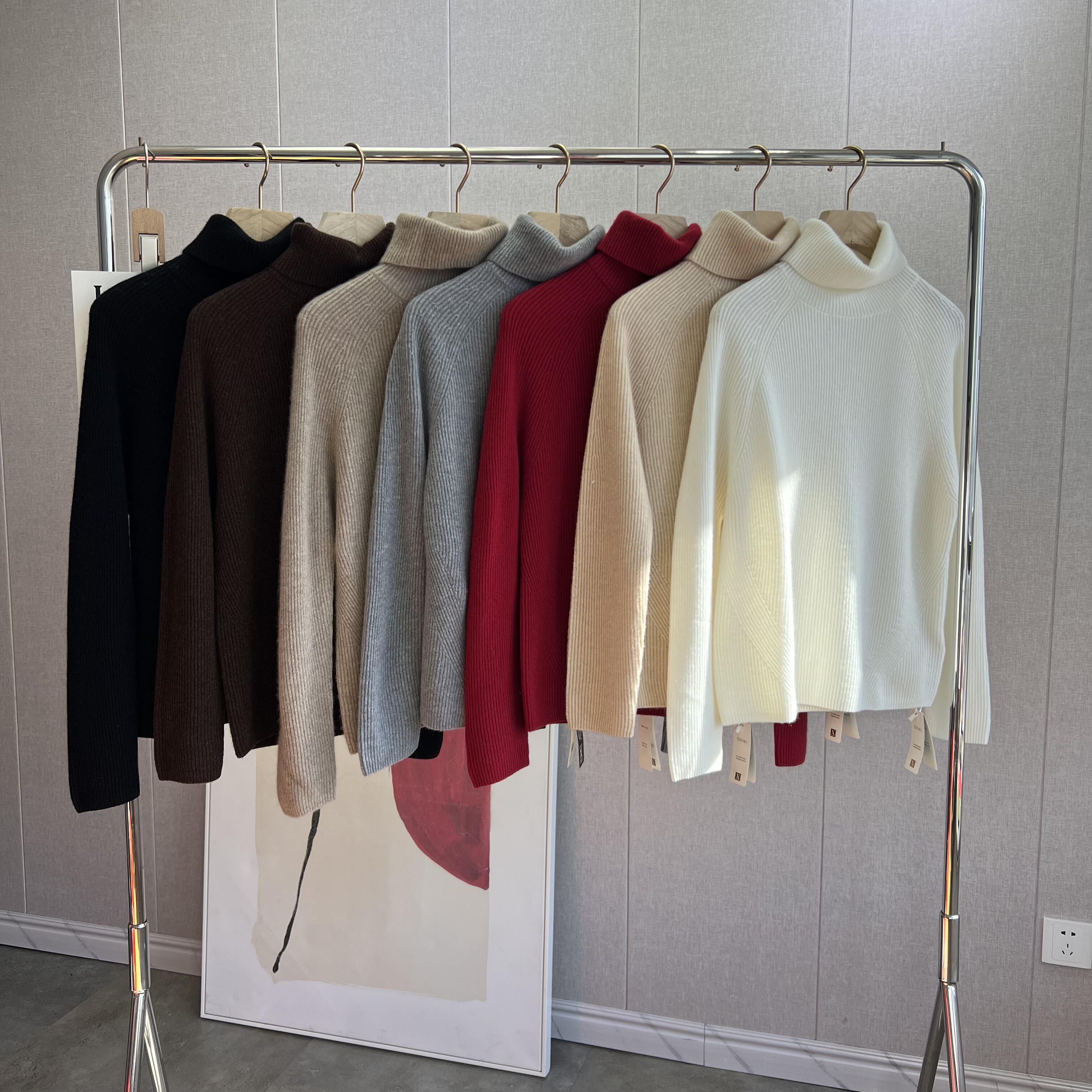 松弛感拉满！100%山羊绒针织高领羊绒衫宽松慵懒显瘦保暖加厚毛衣