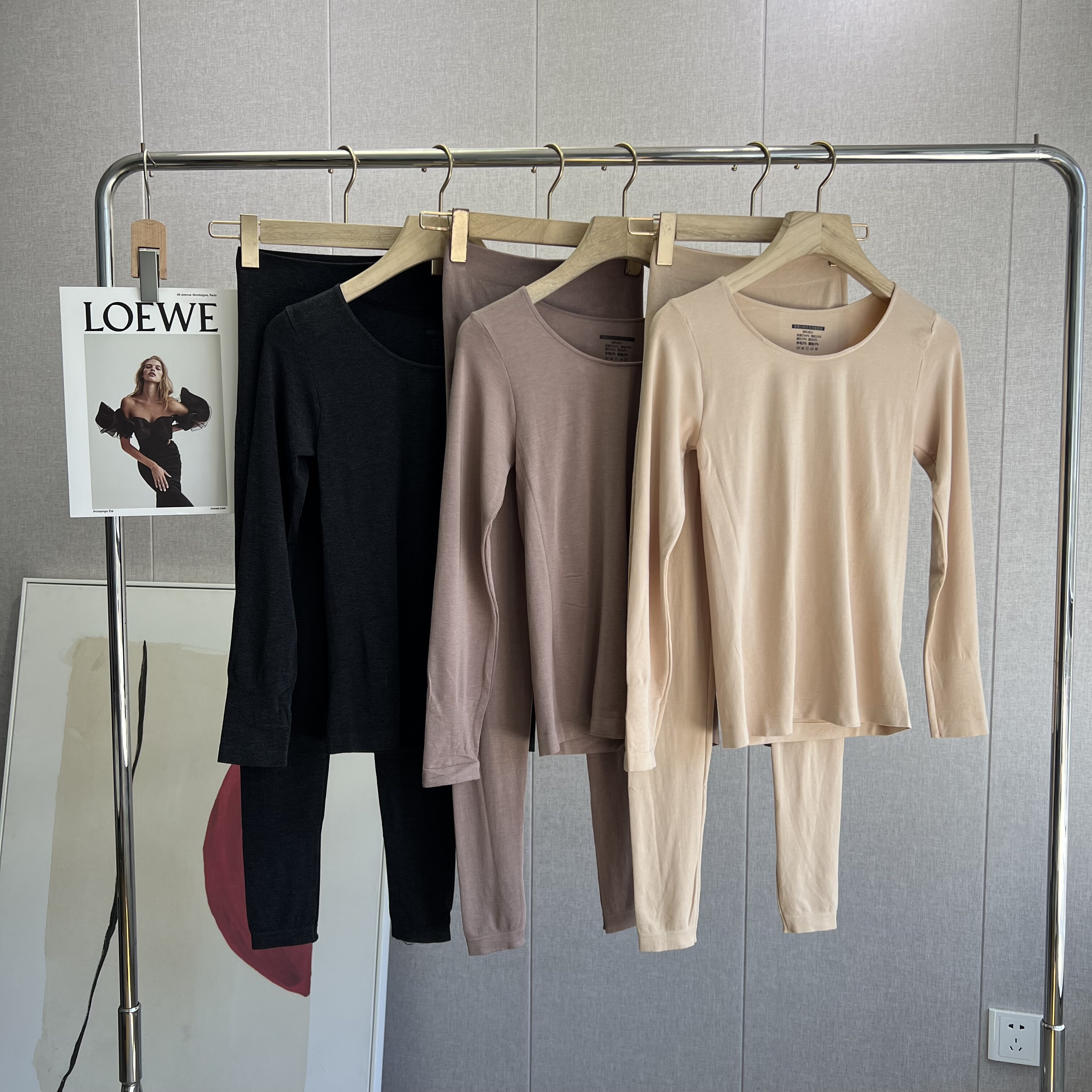 秋冬新品～裸感亲肤纯色圆领秋衣秋裤保暖套装发热套装