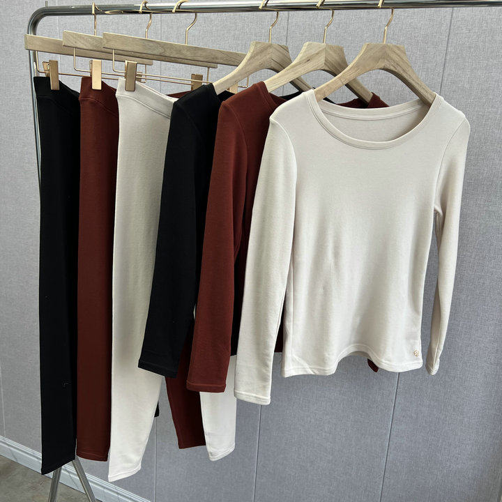 ele*美雅碧260g棉绒保暖舒适紧身弹力秋冬秋衣秋裤内衣打底套装女