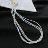 罕见极细施家水晶项链 女2 爆闪 4mm短款 锁骨链choker14K包金
