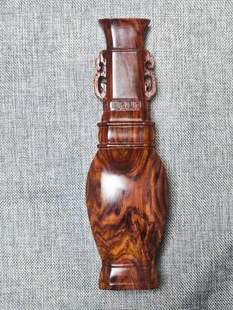 正宗海南黄花梨纯手工螭龙八面方瓶把玩手把件桌面摆件