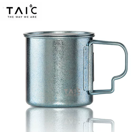Британский Taic Titanium Pure Titanium Water Cup Cup Cust может сложить свежую консервацию на открытом воздухе высокая подарка на кофейную чашку.