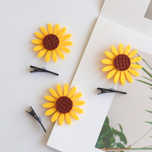 太阳花发夹立体弹簧顶夹可爱节日