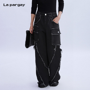 女式 2025新款 个性 宽松长款 子 裤 pargay纳帕佳莱赛尔直筒休闲裤