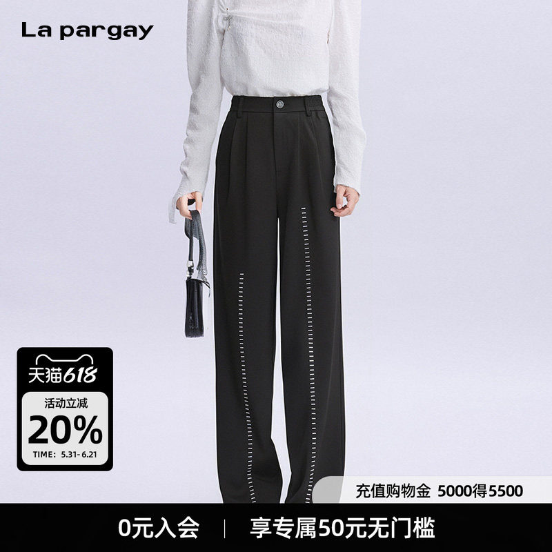 La pargay纳帕佳宽松长款直筒休闲裤2026春季新款个性设计感裤子