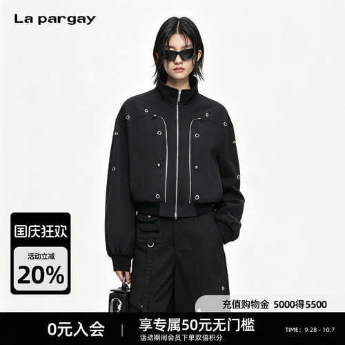 Lapargay高街风金属环扣夹克