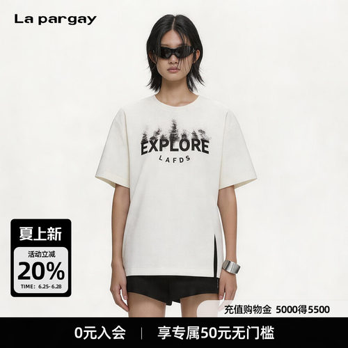 Lapargay水墨森林印花宽松T恤