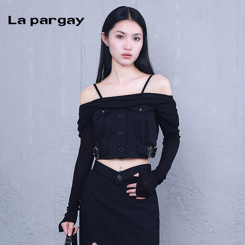 lapargay一字肩套头衫