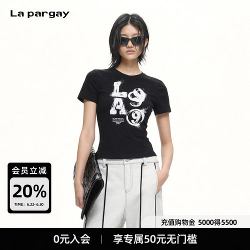 Lapargay辣妹风印花显高T恤