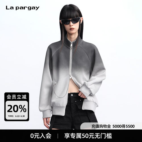 Lapargay 拼接渐变卫衣外套 立领长袖 双边拉链设计 L75301233C