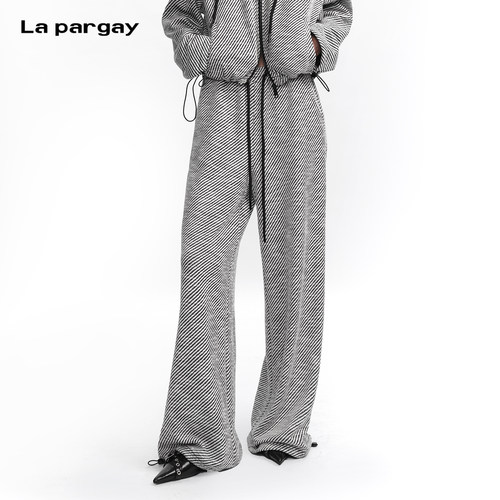 Lapargay【沉睡的巴黎】双边拉链针织阔腿裤 简约直筒 L75302802V