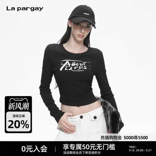 Lapargay假两件修身长袖T恤