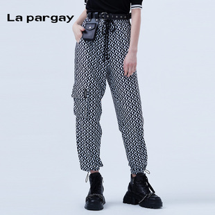 中腰显瘦女士慢跑裤 pargay纳帕佳2025年夏爱心印花宽松休闲裤