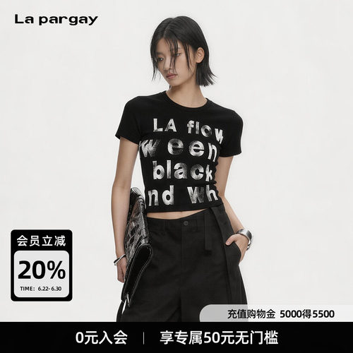Lapargay修身短款辣妹风T恤