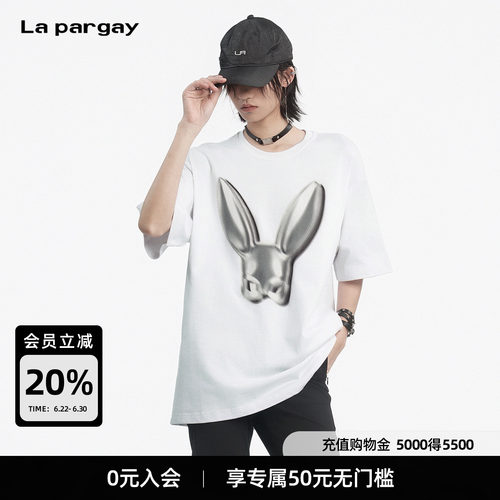 Lapargay亲肤纯棉宽松通勤T恤