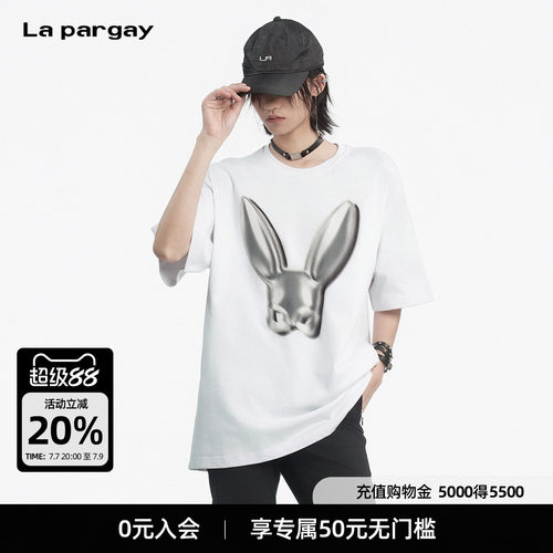 Lapargay亲肤纯棉宽松通勤T恤