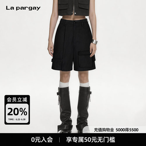 Lapargay五分工装多口袋短裤