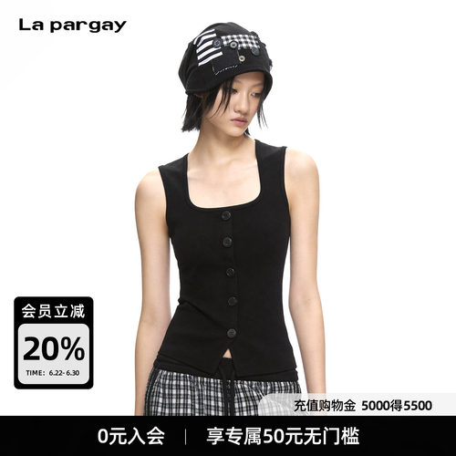 Lapargay黑白拼接宽松针织帽