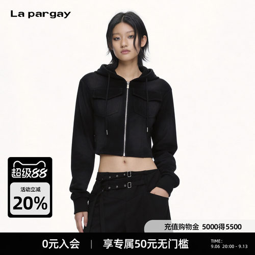 Lapargay渐变工装连帽短外套