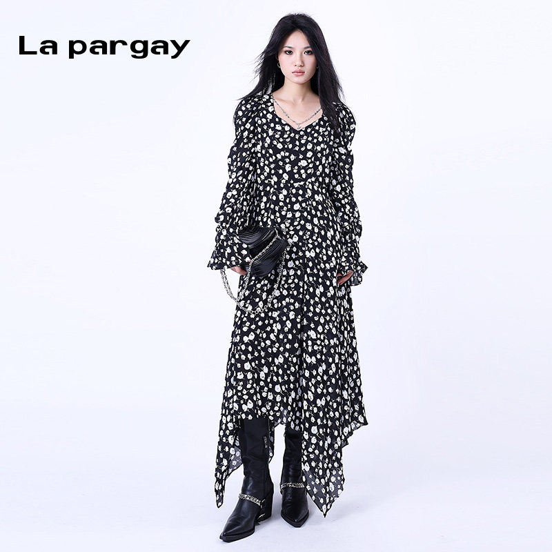 纳帕佳不规则长袖连衣裙女2026春季新款时尚休闲长款印花裙子,女装/女士精品,连衣裙,淘宝优惠券,粉丝福利购,淘宝优惠卷