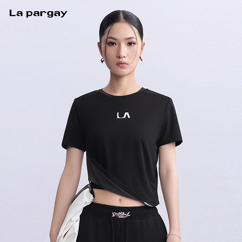 La pargay设计感圆领短袖T恤女2025春夏新款时尚上衣潮牌针织上衣