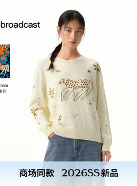 播商场同款艺术家合作系列小马提花羊毛针织毛衣26新品BDT1SD1403