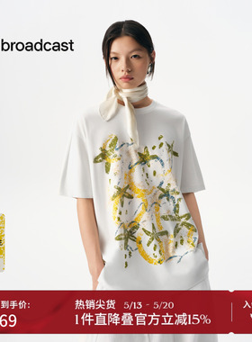播商场同款休闲宽松印花T恤女春夏海盐短袖上衣BDS3YD3037