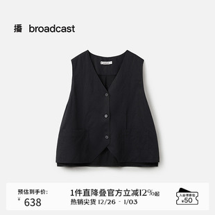 时髦上衣BDS7MD2901 新款 播商场同款 简约亚麻马甲外套女25夏季