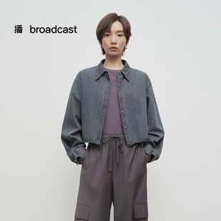播商场同款水洗牛仔衬衫女25春新款显瘦短款休闲外套BDS1CD1417