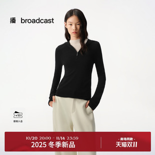 新款 播商场同款 女25秋季 针织衫 气质毛衣BDS4SD3740 连帽修身