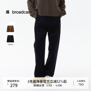 宽松通勤气质长裤 DDS4KD5300 冬季 播复古灯芯绒休闲裤