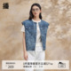 播蓝色牛仔马甲女春季 小个子无领洋气叠穿坎肩DDR2MD5520