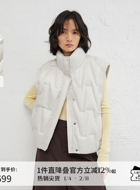 播商场同款休闲立领蓬松羽绒马夹女24冬季新款叠穿背心BDR4MD4116