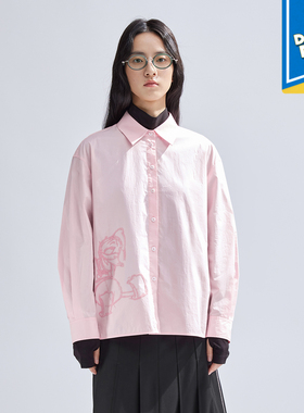 播迪士尼唐老鸭联名系列商场同款宽松百搭基础刺绣衬衫BDR1CD0225
