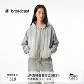 播简约连帽拉链卫衣女秋冬宽松运动风短外套DDS4VD5224