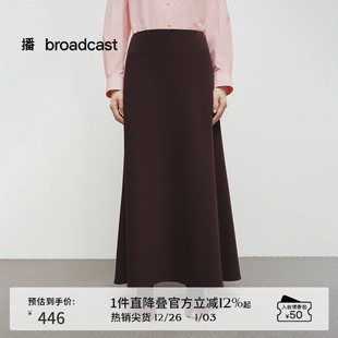 小黑裙BDS1BD1190 气质长款 播商场同款 简约垂感半身裙女25春秋新款