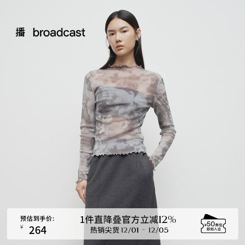 时髦木耳花边圆领，袖口木耳边设计