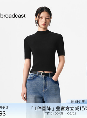 播商场同款修身短袖针织衫女秋季新款显瘦气质上衣BDS3SD3203