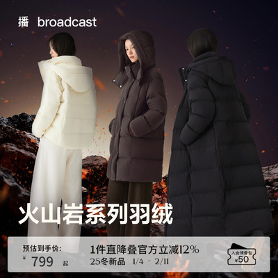 播宽松保暖连帽鸭绒羽绒服女冬季通勤户外外套DDS4RD5110