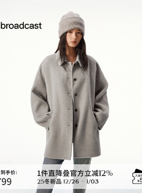 【100%羊毛】播中长款毛呢外套女冬季宽松气质外套DDS4WD5115