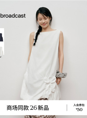 【自然压褶】肌理素爽棉 播漂亮无袖连衣裙女26夏新款BDT2LD2922