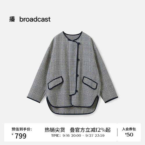 时尚复古格纹圆领
