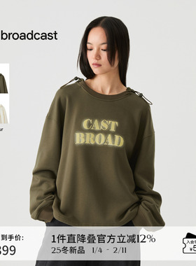 播慵懒宽松可拆卸连帽卫衣女冬季休闲落肩上衣DDS4VD5225