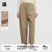 播通勤气质磨毛西装 DDR4KD5098 高腰宽松休闲裤 裤 女冬季